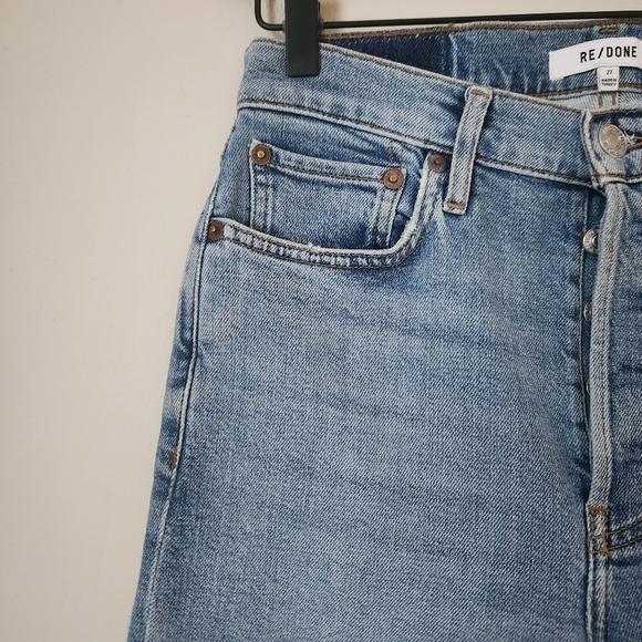 Re/Done | Comfort Stretch High Rise Stove Pipe Jeans in Mid 90s - Size 27 - Picture 5 of 13